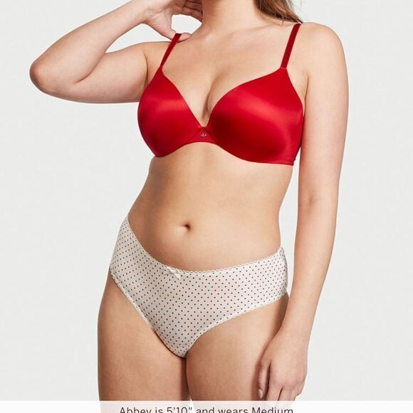 Victorias Secret Very Sexy Bow Cutout open back cheeky panty Mini pin dots print - Picture 8 of 10